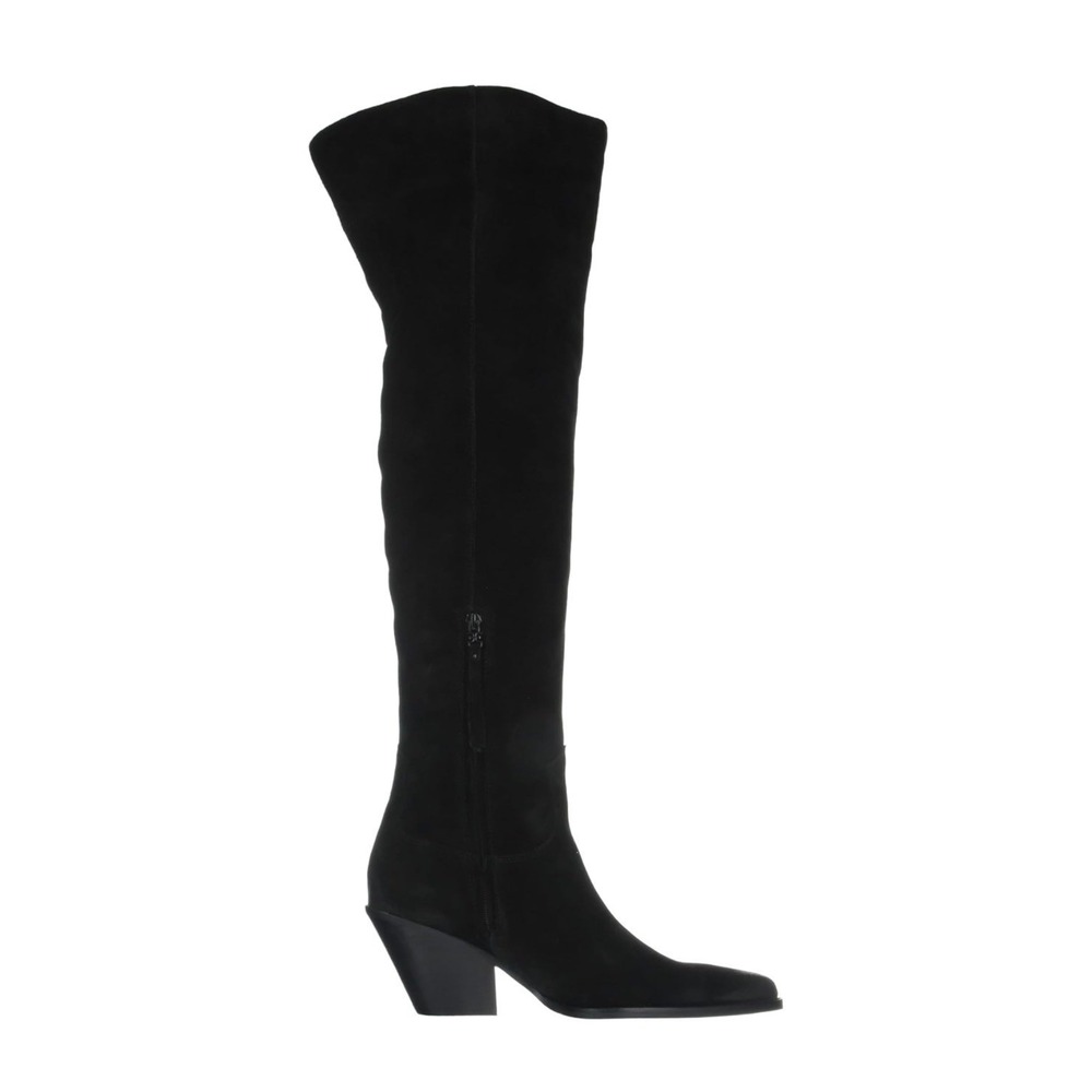 Sam Edelman Julee Black Suede Over Knee Pointed Toe Block Heel Boots Womens‎ 6